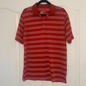 Men's Nike Dri Fit Red Striped Golf Polo size Med